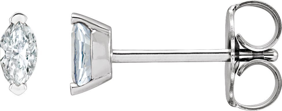 14K White 1/6 CTW Natural Diamond Earrings