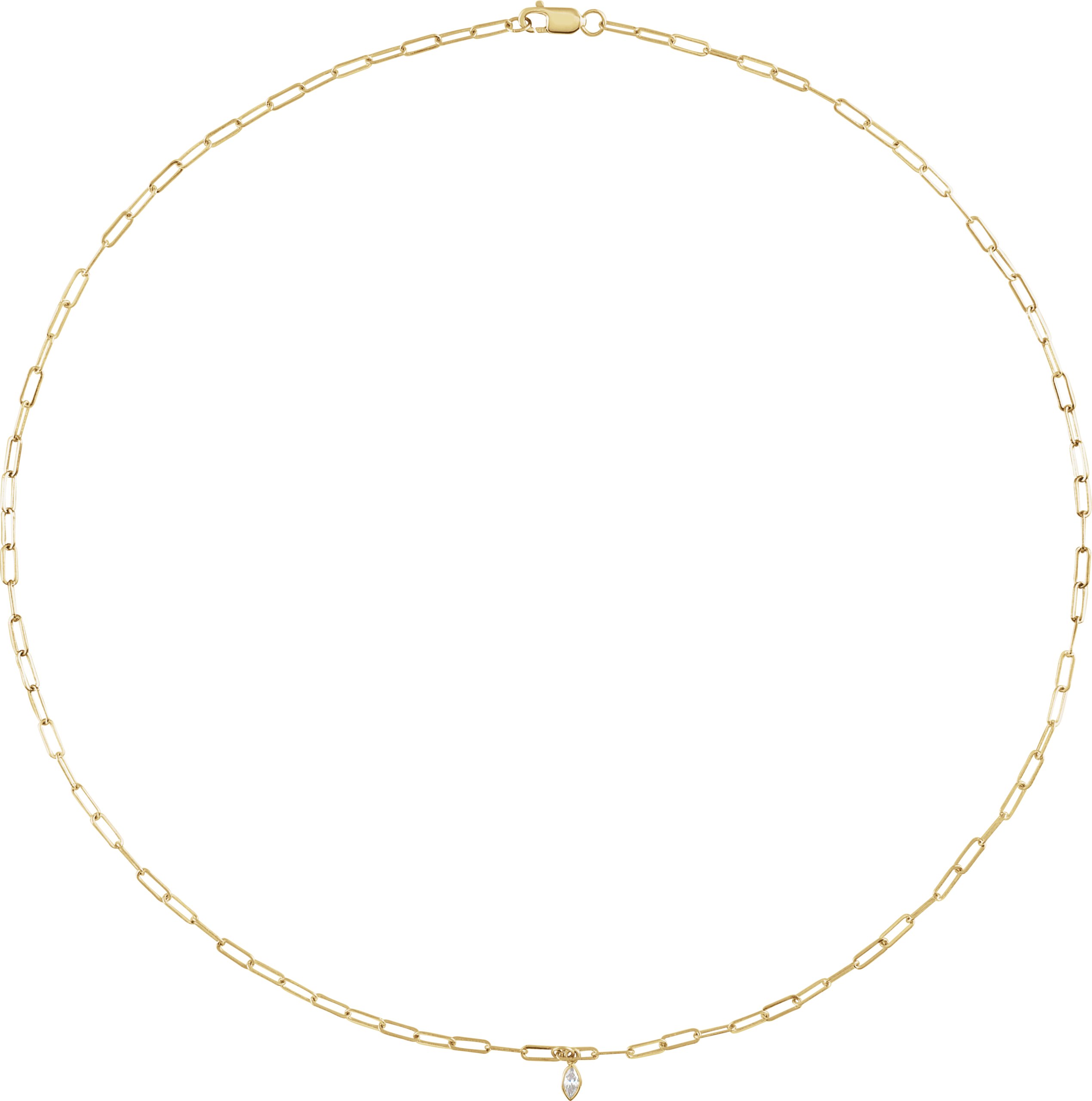 14K Yellow .07 CT Natural Diamond Micro Bezel-Set 18" Necklace