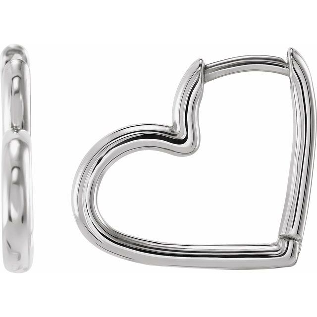 Sterling Silver Hinged Heart Huggie Earrings