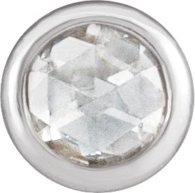 14K White .06 CT Rose-Cut Natural Diamond Bezel-Set Pendant