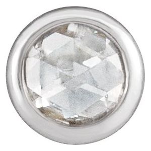 Sterling Silver .06 CT Rose-Cut Natural Diamond Bezel-Set Pendant