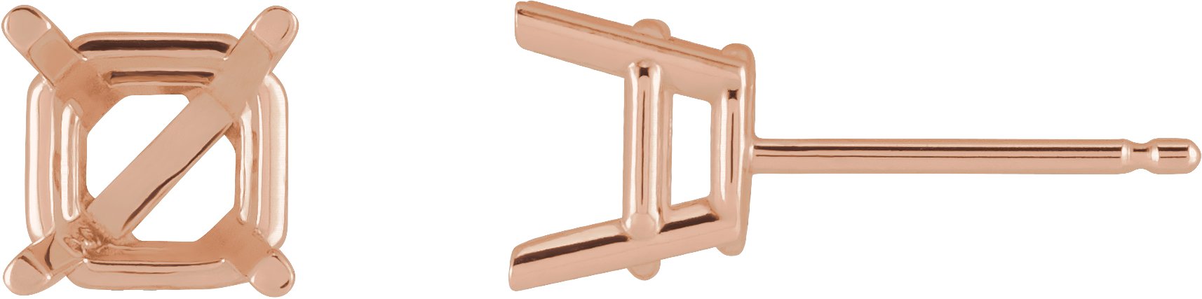 Asscher 4-Prong Stud Earrings