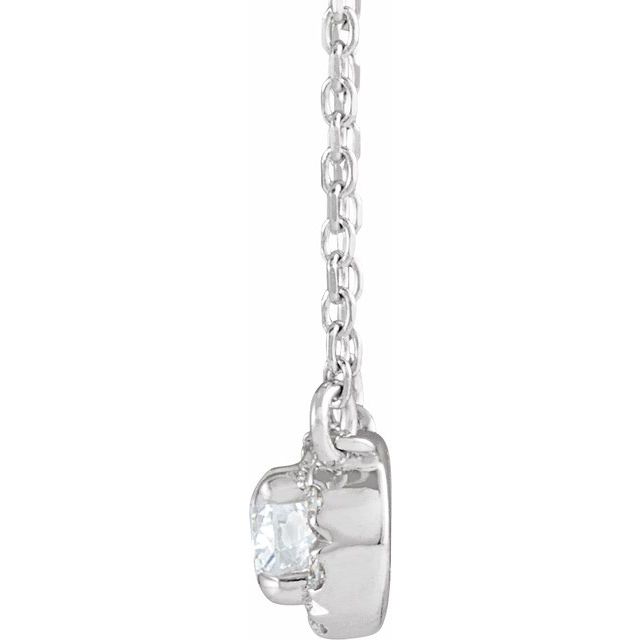 14K White 1/5 CTW Lab-Grown Diamond French-Set 16-18 Necklace