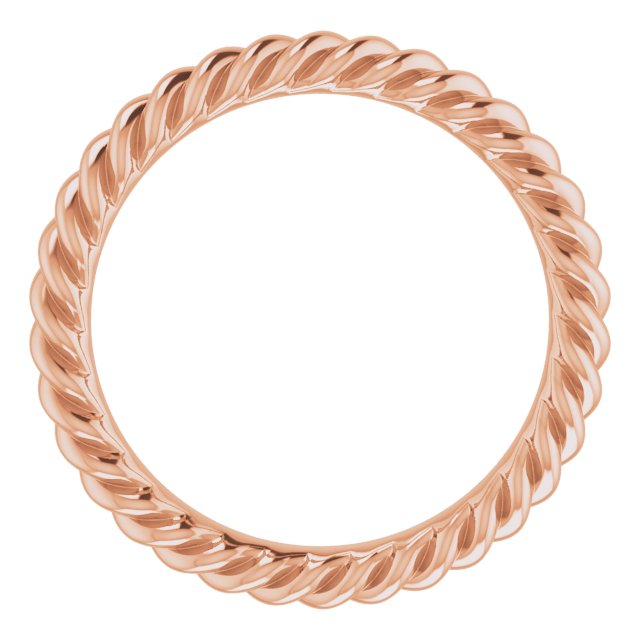 14K Rose 2.5 mm Skinny Rope Band Size 3