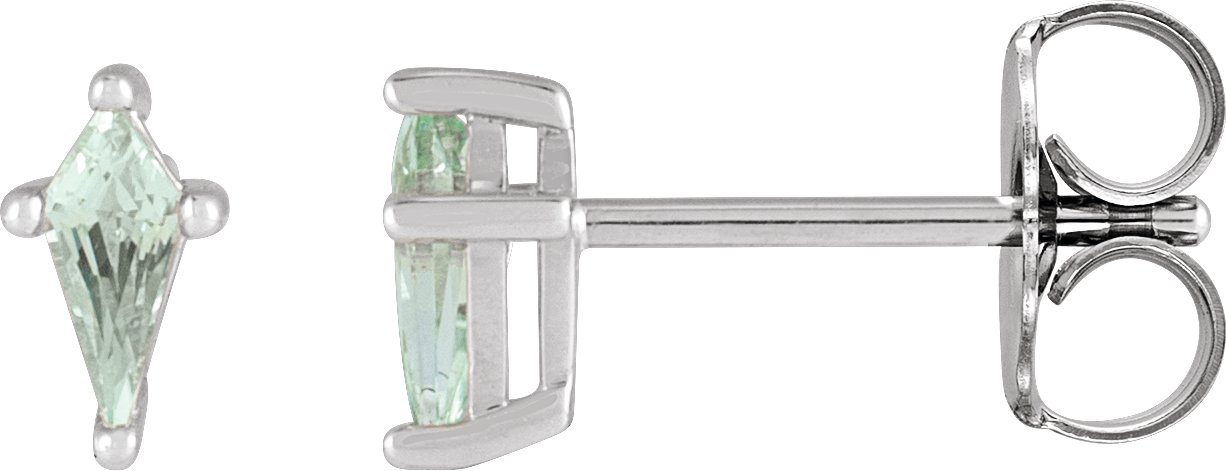 Platinum Lab Grown Green Sapphire Earrings Ref 19258540