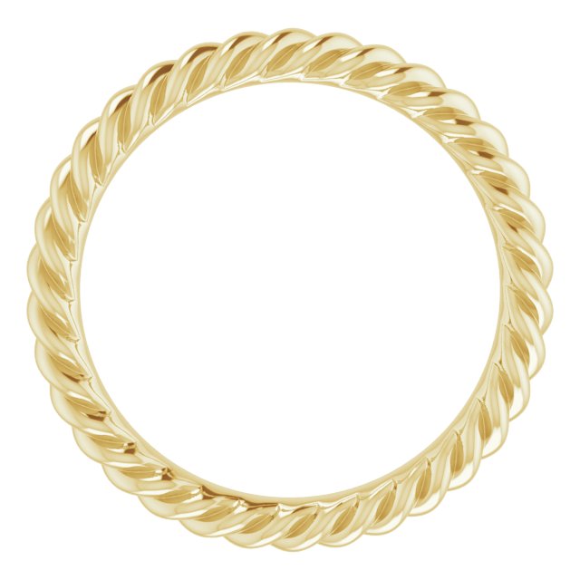 18K Yellow 2.5 mm Skinny Rope Band Size 4