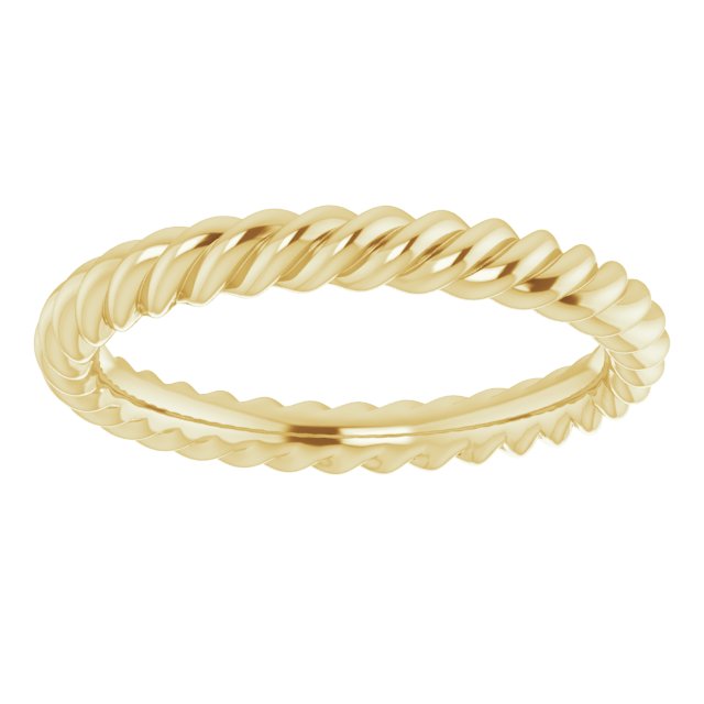 14K Yellow 2.5 mm Skinny Rope Band Size 4