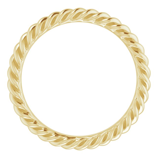 18K Yellow 2.5 mm Skinny Rope Band Size 4.5