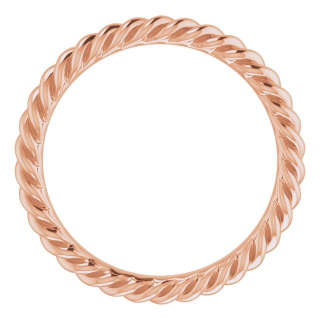18K Rose 2.5 mm Skinny Rope Band Size 5