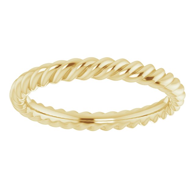 14K Yellow 2.5 mm Skinny Rope Band Size 5