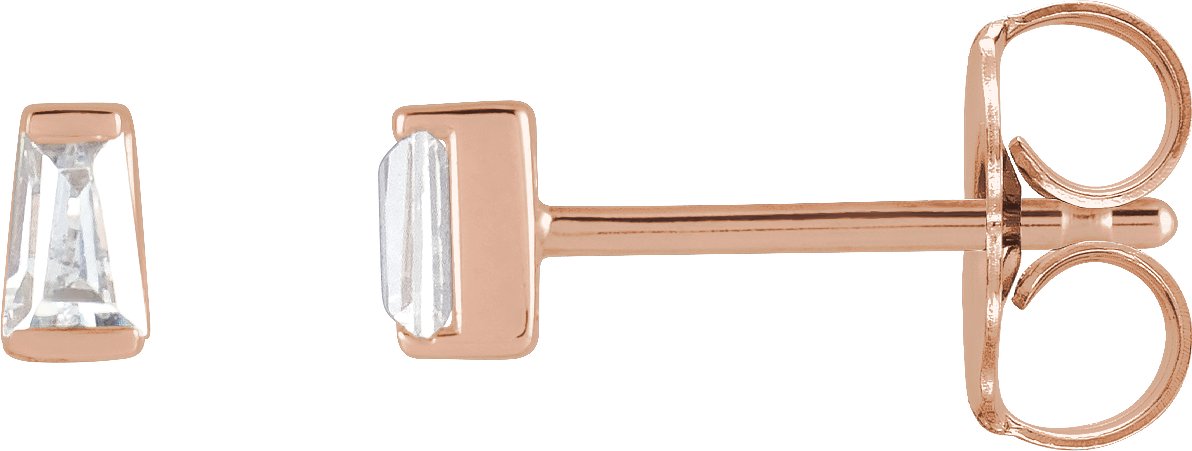Tapered Baguette Channel-Set Stud Earrings