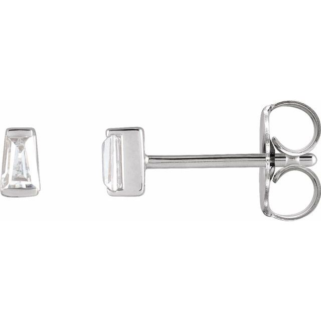 14K White 1/8 CTW Natural Diamond Channel-Set Earrings