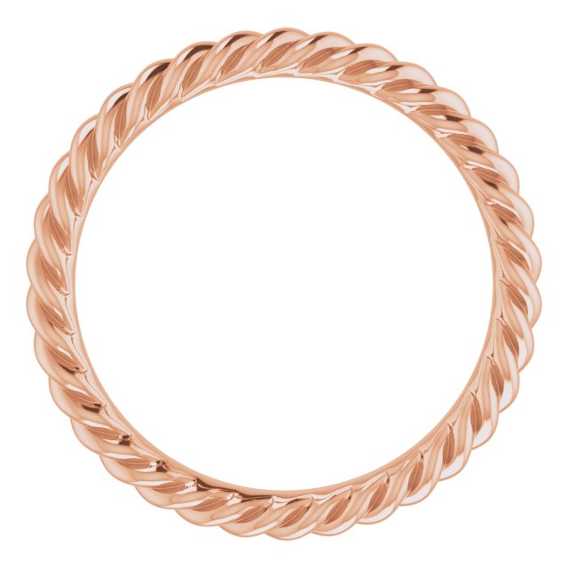 18K Rose 2.5 mm Skinny Rope Band Size 5.5
