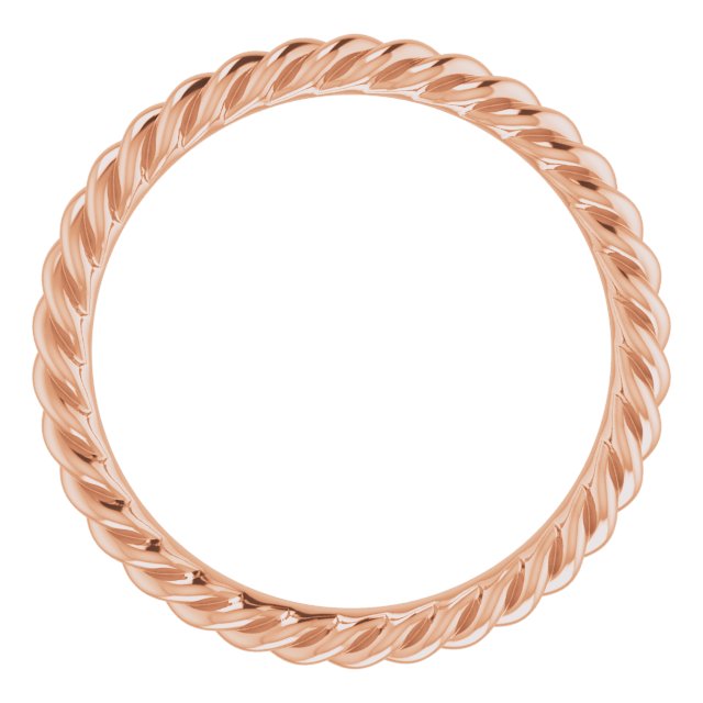 18K Rose 2.5 mm Skinny Rope Band Size 6
