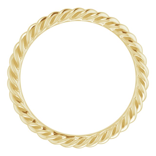 18K Yellow 2.5 mm Skinny Rope Band Size 6