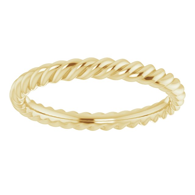 14K Yellow 2.5 mm Skinny Rope Band Size 6