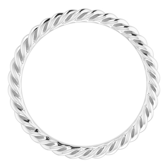 Continuum Sterling Silver 2.5 mm Skinny Rope Band Size 6.5