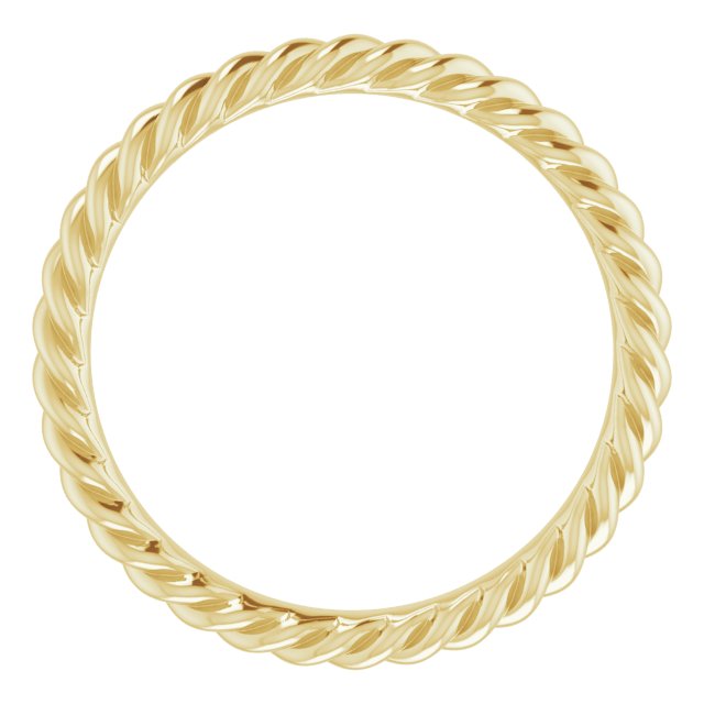 14K Yellow 2.5 mm Skinny Rope Band Size 6.5