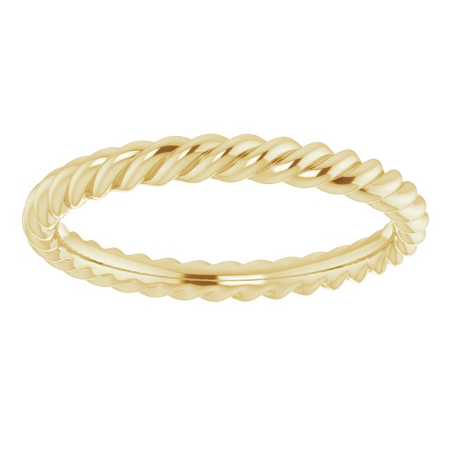 14K Yellow 2.5 mm Skinny Rope Band Size 7