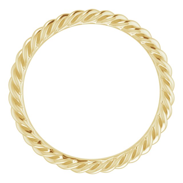 14K Yellow 2.5 mm Skinny Rope Band Size 7