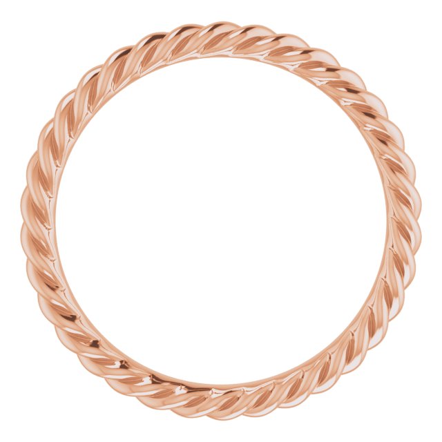18K Rose 2.5 mm Skinny Rope Band Size 7.5