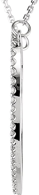 14K White 3/8 CTW Diamond Large Heart 16 Necklace