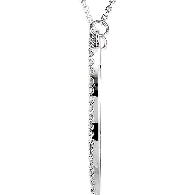 14K White 3/8 CTW Diamond Large Heart 16 Necklace