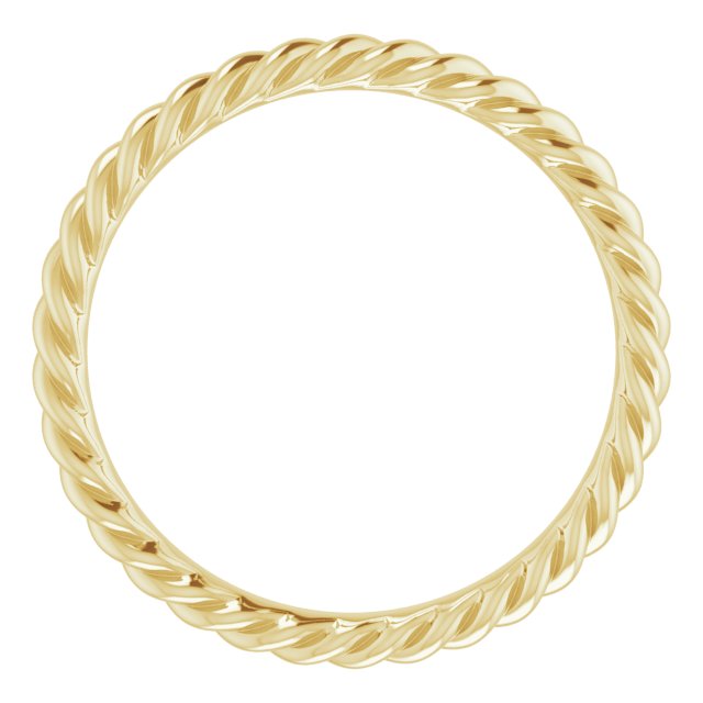 14K Yellow 2.5 mm Skinny Rope Band Size 8