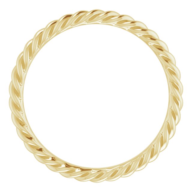 18K Yellow 2.5 mm Skinny Rope Band Size 9