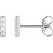 14K White 1/8 CTW Natural Diamond Bar Earrings