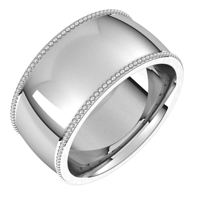 Beaded Comfort-Fit Half Round Band