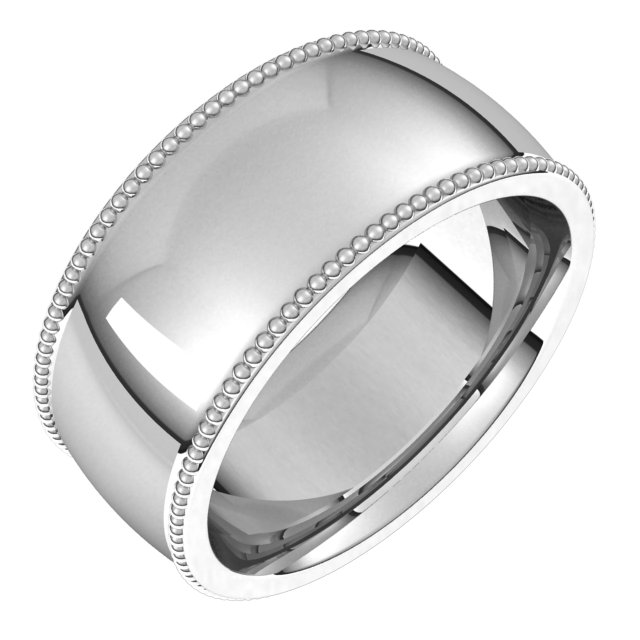 Beaded Comfort-Fit Half Round Band