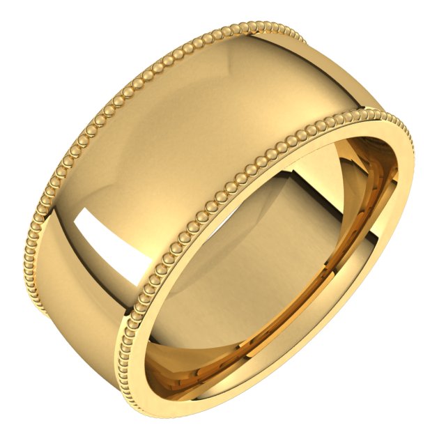 Beaded Comfort-Fit Half Round Band
