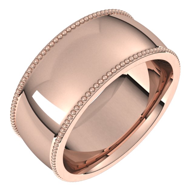 Beaded Comfort-Fit Half Round Band