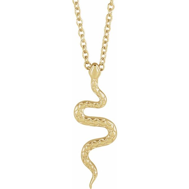 14K Yellow 19.5x6.7 mm Snake 16-18 Necklace