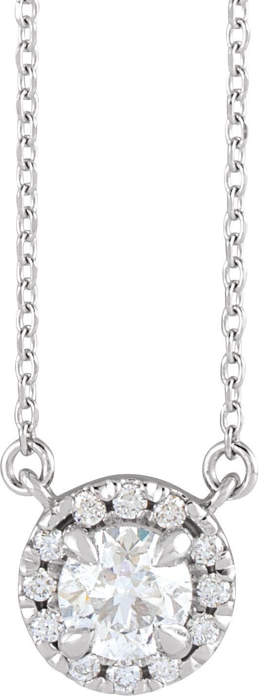 14K White 3/4 CTW Natural Diamond 18" Necklace