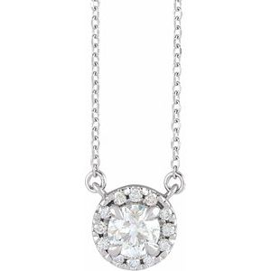 14K White 3/4 CTW Natural Diamond 18" Necklace